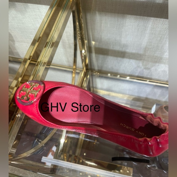 Tory Burch Multi Logo Nappa Leather Flat Ballet Shoes - Picture 2 of 3